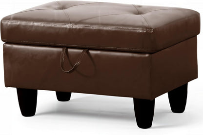 Ottoman Rectangular Storage Ottoman Bench, Faux Leather Footrest, Coffee Table, Stool Footstool
