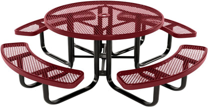 Coated Outdoor Furniture Heavy-Duty Portable Outdoor Kids Table with Umbrella Hole, Expanded Metal