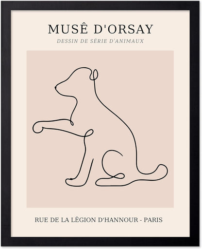 Poster Master Vintage Poster - Retro One Line Dog Drawing Print - Dog Art - Minimal Gift for Men