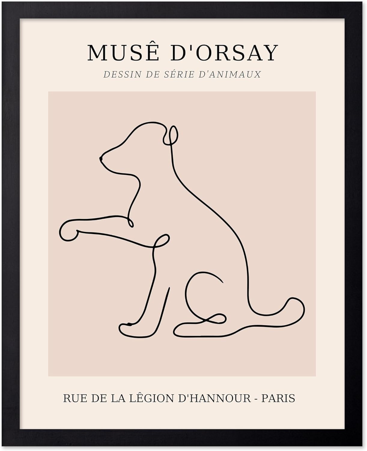 Poster Master Vintage Poster - Retro One Line Dog Drawing Print - Dog Art - Minimal Gift for Men