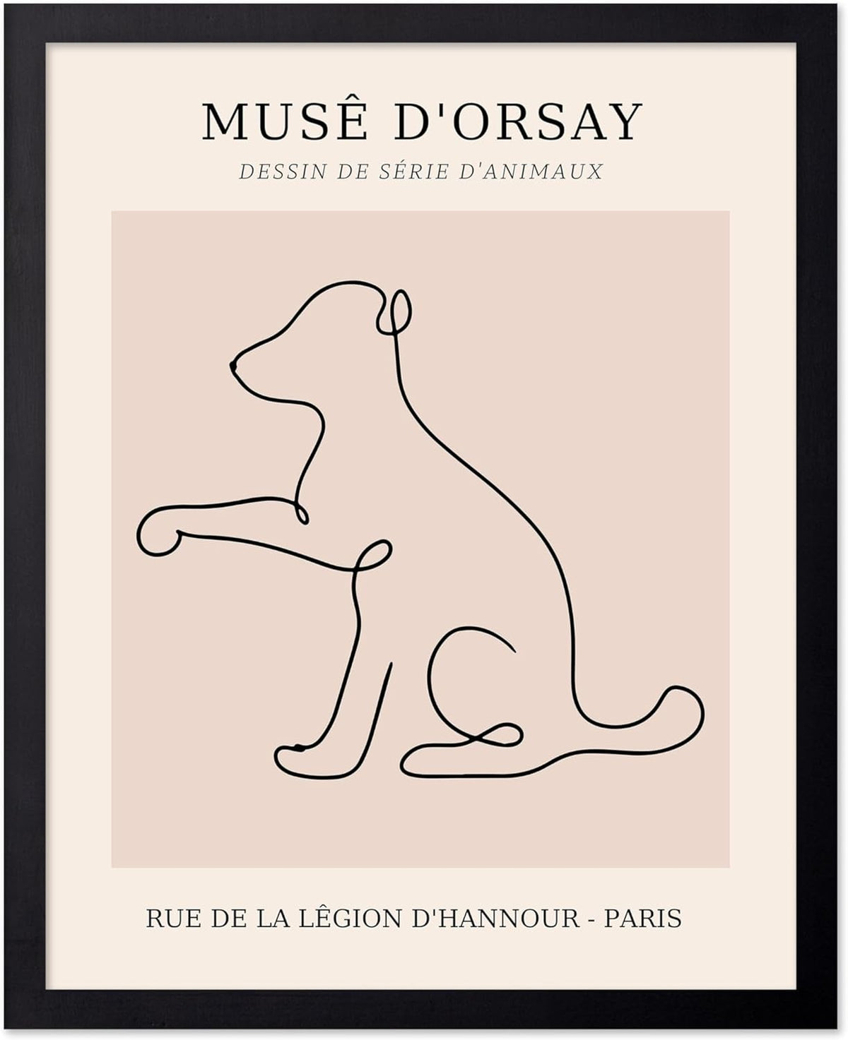 Poster Master Vintage Poster - Retro One Line Dog Drawing Print - Dog Art - Minimal Gift for Men