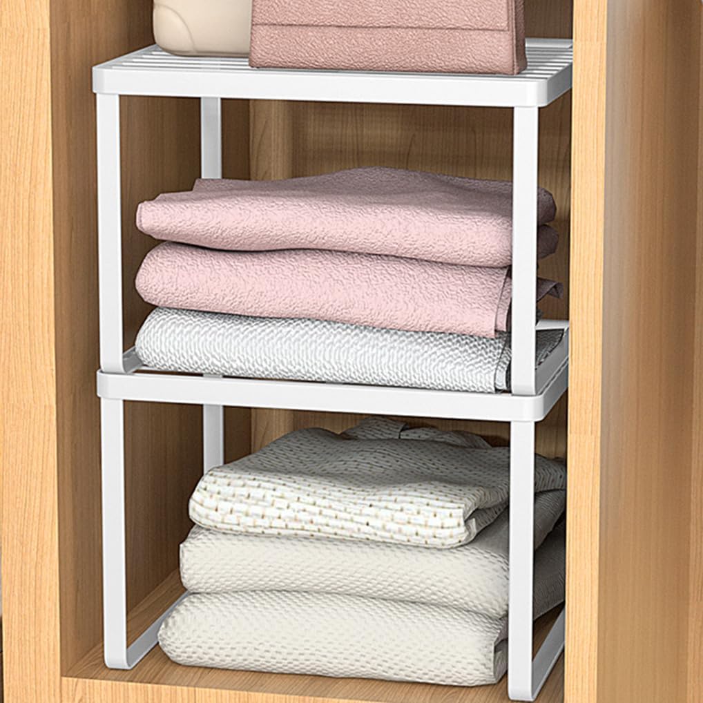 Kitchen Cabinet Storage Shelf Stackable Wire Spice Rack Organizer Heavy Duty Space Saver for