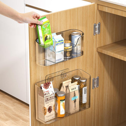 2 Piece Cabinet Door Organizer,Self Adhesive Kitchen Cabinet Organizer,Cabinet Door Storage Box for
