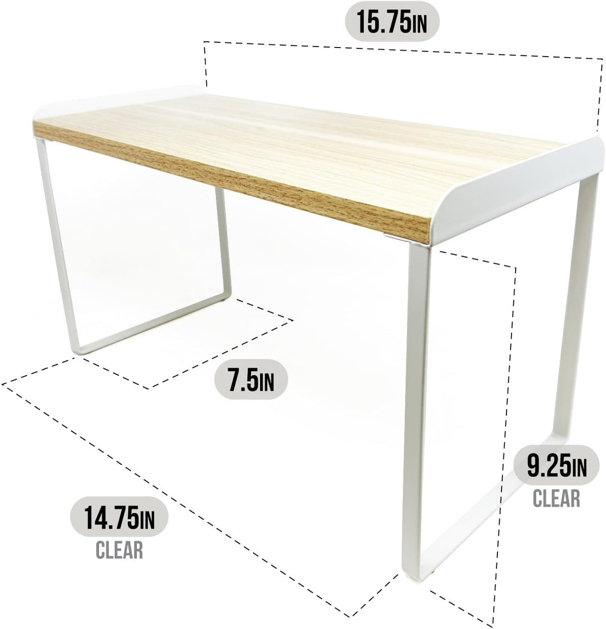 Mitus Shelf Organizer and Storage, Tiered Wood Cabinet Rack for The Kitchen Counter, Bathroom