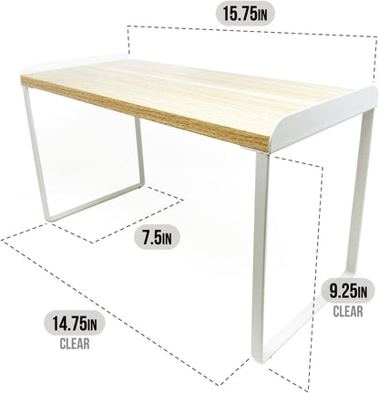 Mitus Shelf Organizer and Storage, Tiered Wood Cabinet Rack for The Kitchen Counter, Bathroom