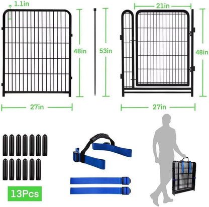 Tall Garden Fences and Borders for Dogs, 48 inch High Garden Fence, 12 Panels Total 26.6 Ft, 21 in