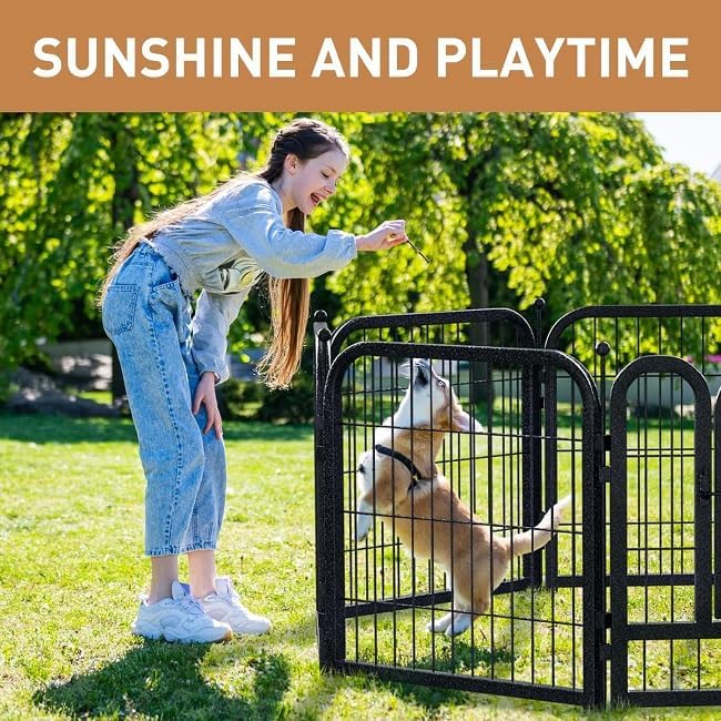 Metal Dog Playpen, 45" Inch Height 32 Panels, Ideal Dog Fence for Large/Medium/Small Dogs Indoor &
