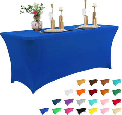 IVAPUPU 8FT Table Cloth for Rectangular Fitted Events Stretch Fuchsia Table Covers Washable Cover