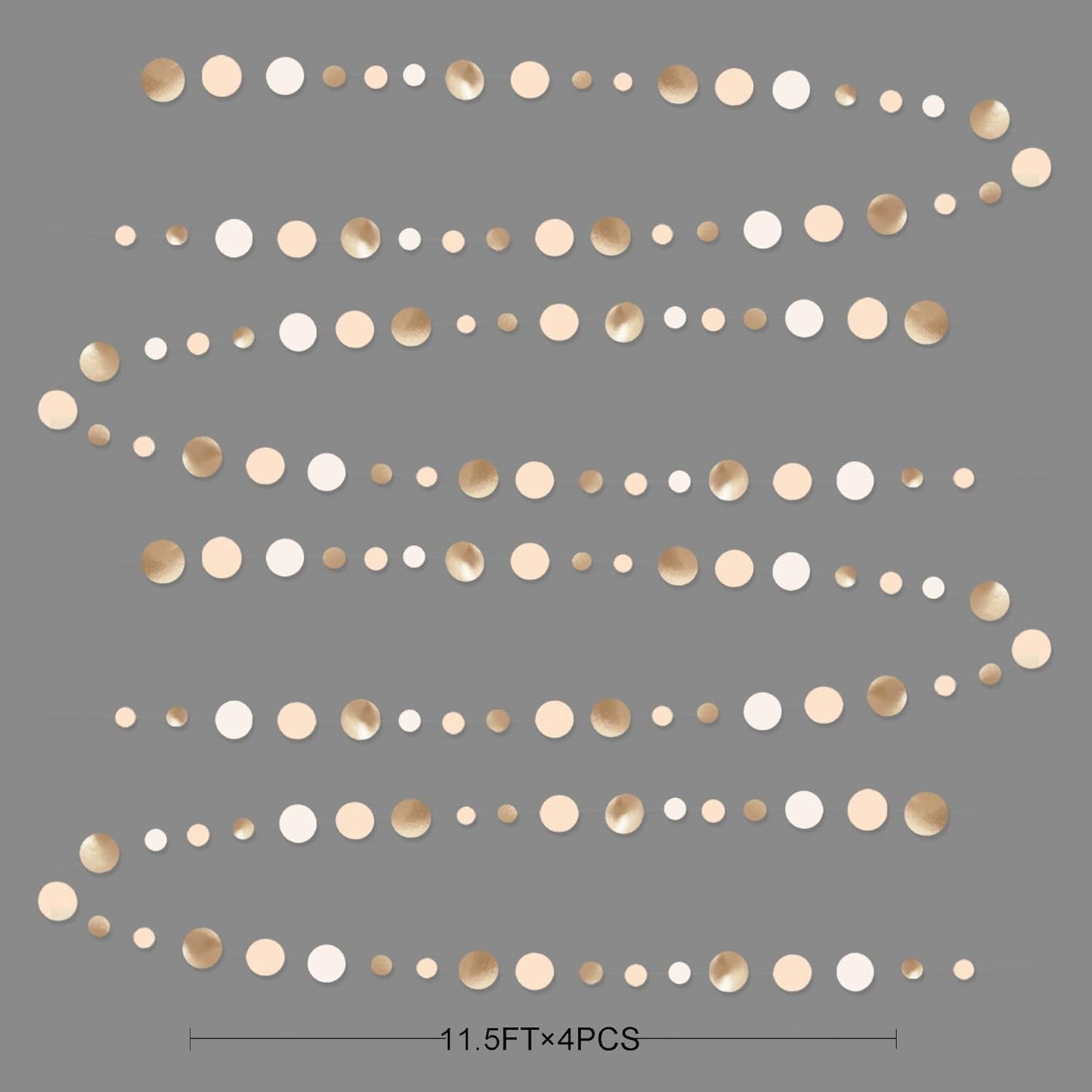 Champagne Gold Party Decorations Circle Dots Garland Gold Neutral Nude Neutral Cream Beige Boho