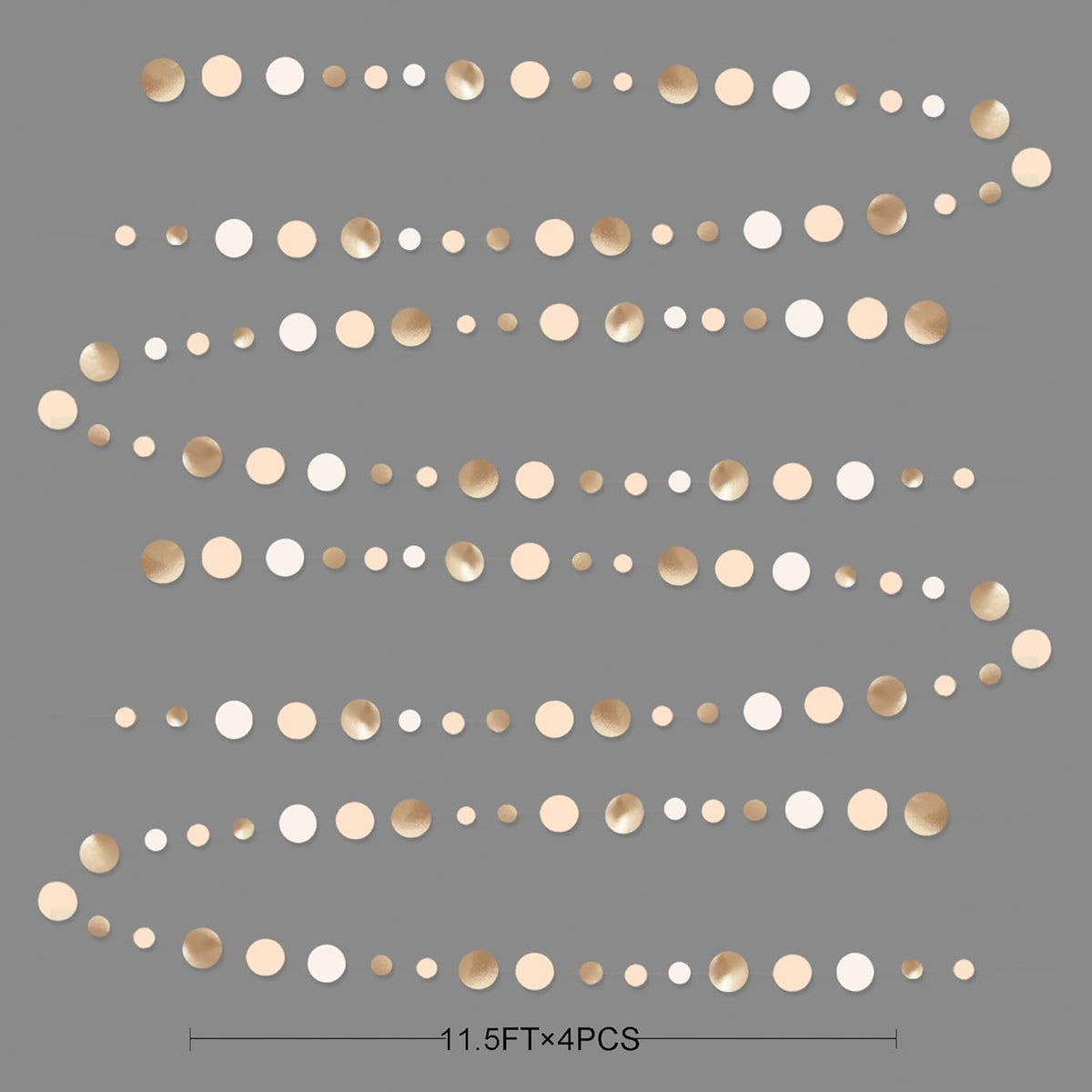 Champagne Gold Party Decorations Circle Dots Garland Gold Neutral Nude Neutral Cream Beige Boho