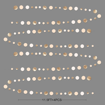 Champagne Gold Party Decorations Circle Dots Garland Gold Neutral Nude Neutral Cream Beige Boho
