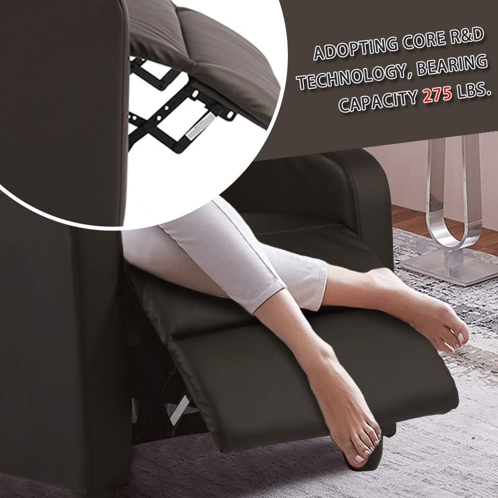 BestMassage | Recliner Chair | with 2 Point Massage Function | Pu Brown | with Lumbar Support