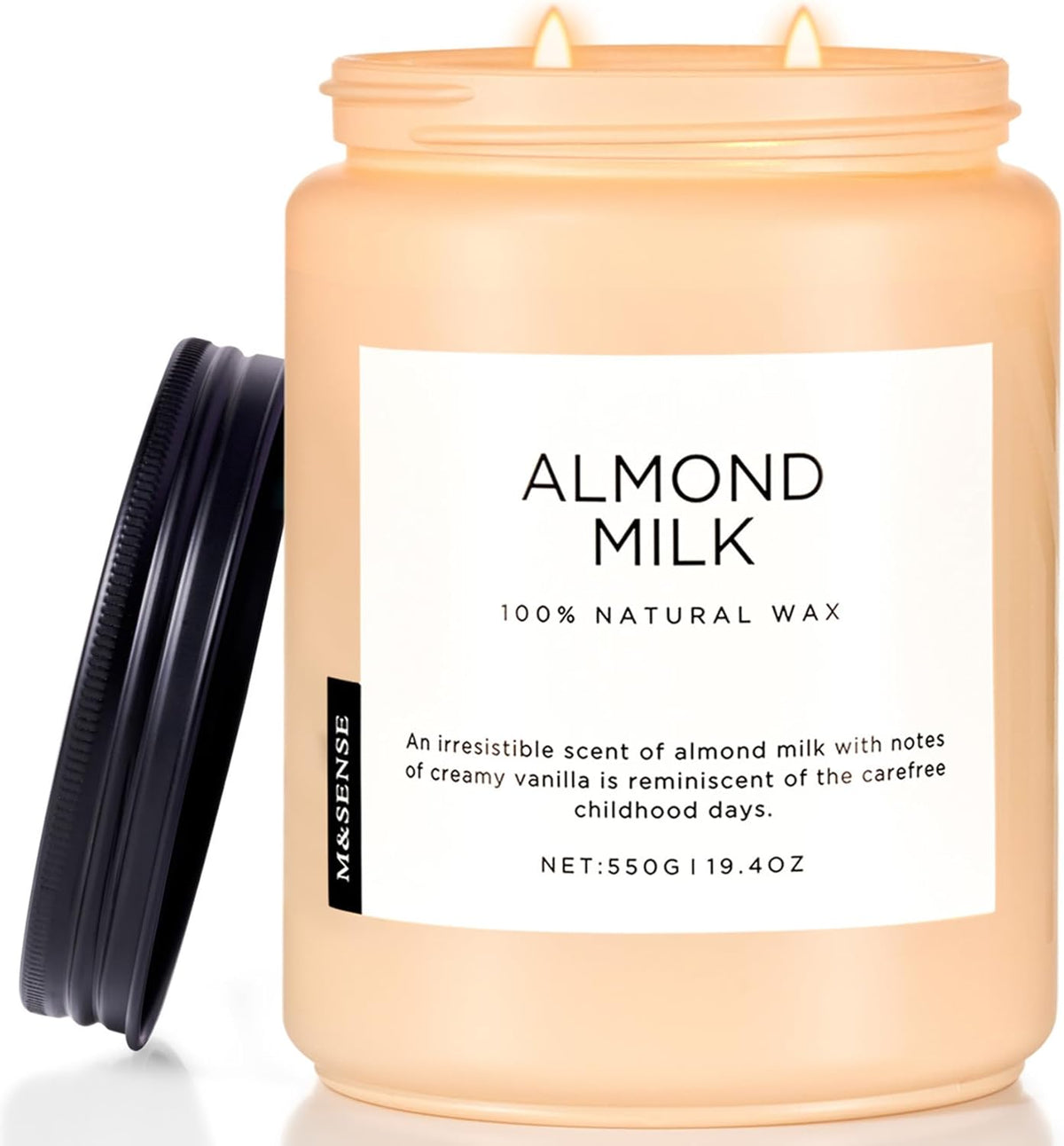 M&SENSE Creamy Vanilla Scented Candles for Home, 19.4oz 110 Hours Long Lasting Non Toxic Natural