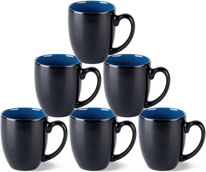 GBHOME 16oz Coffee Mugs Set of 6, Large Ceramic Coffee Mugs for Man, Woman, Dad, Mom, Modern Coffee
