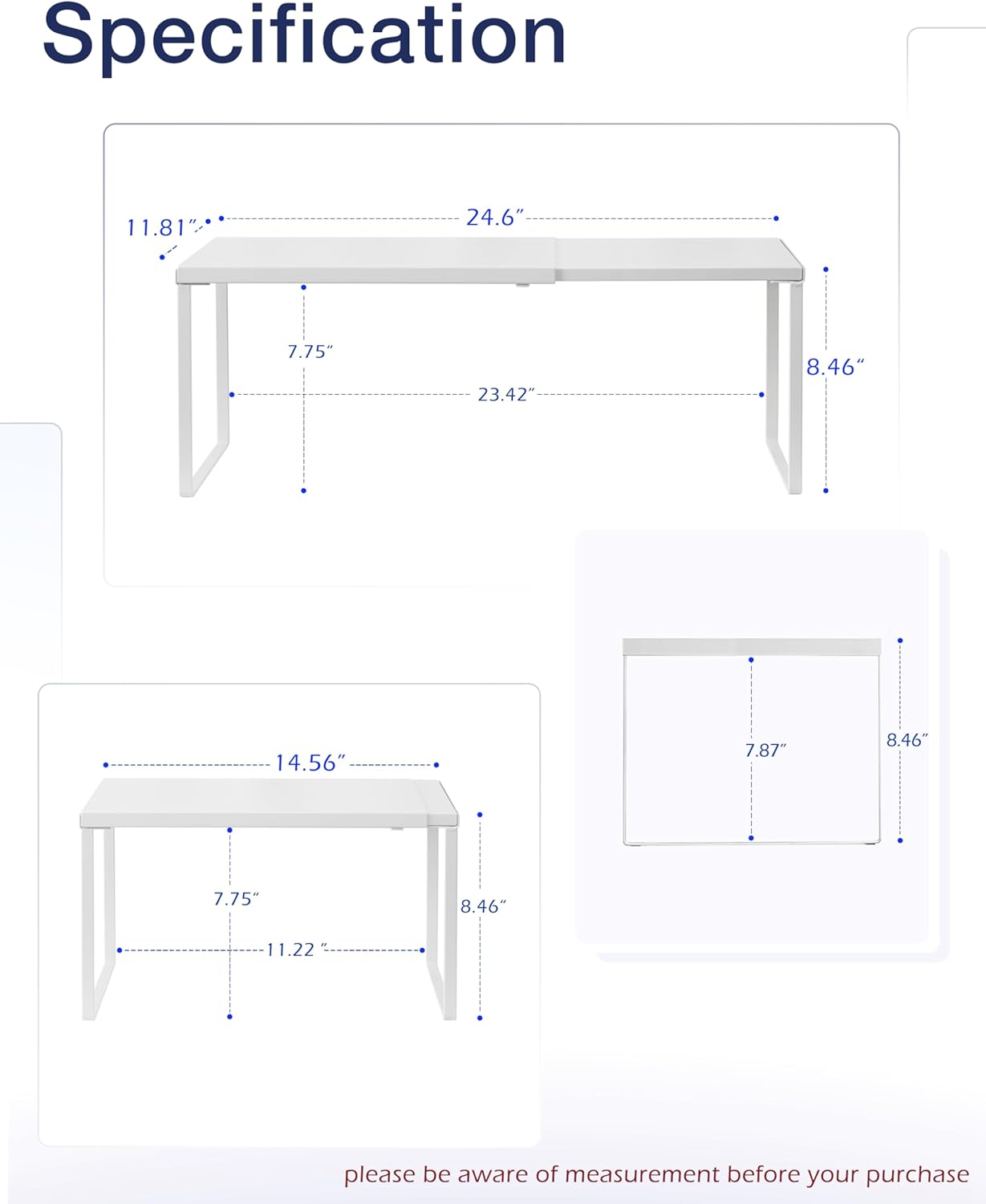 Nxconsu Cabinet Shelf Expandable Organizer Riser Rack for Kitchen Pantry Cupboard Under Sink