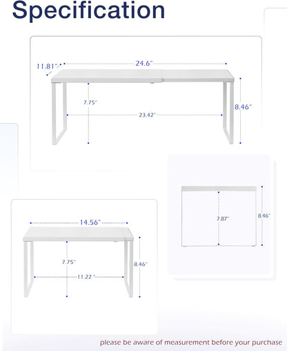 Nxconsu Cabinet Shelf Expandable Organizer Riser Rack for Kitchen Pantry Cupboard Under Sink