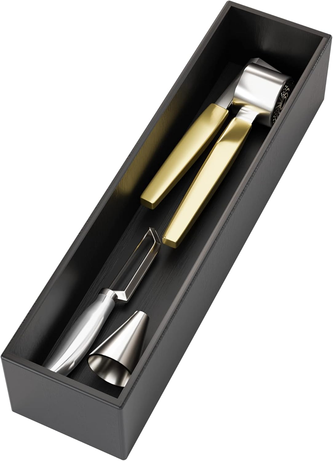 Black Bamboo Drawer Organizer - Silverware&Utensil Holder Organizer for Kitchen Drawers, Multi-Use