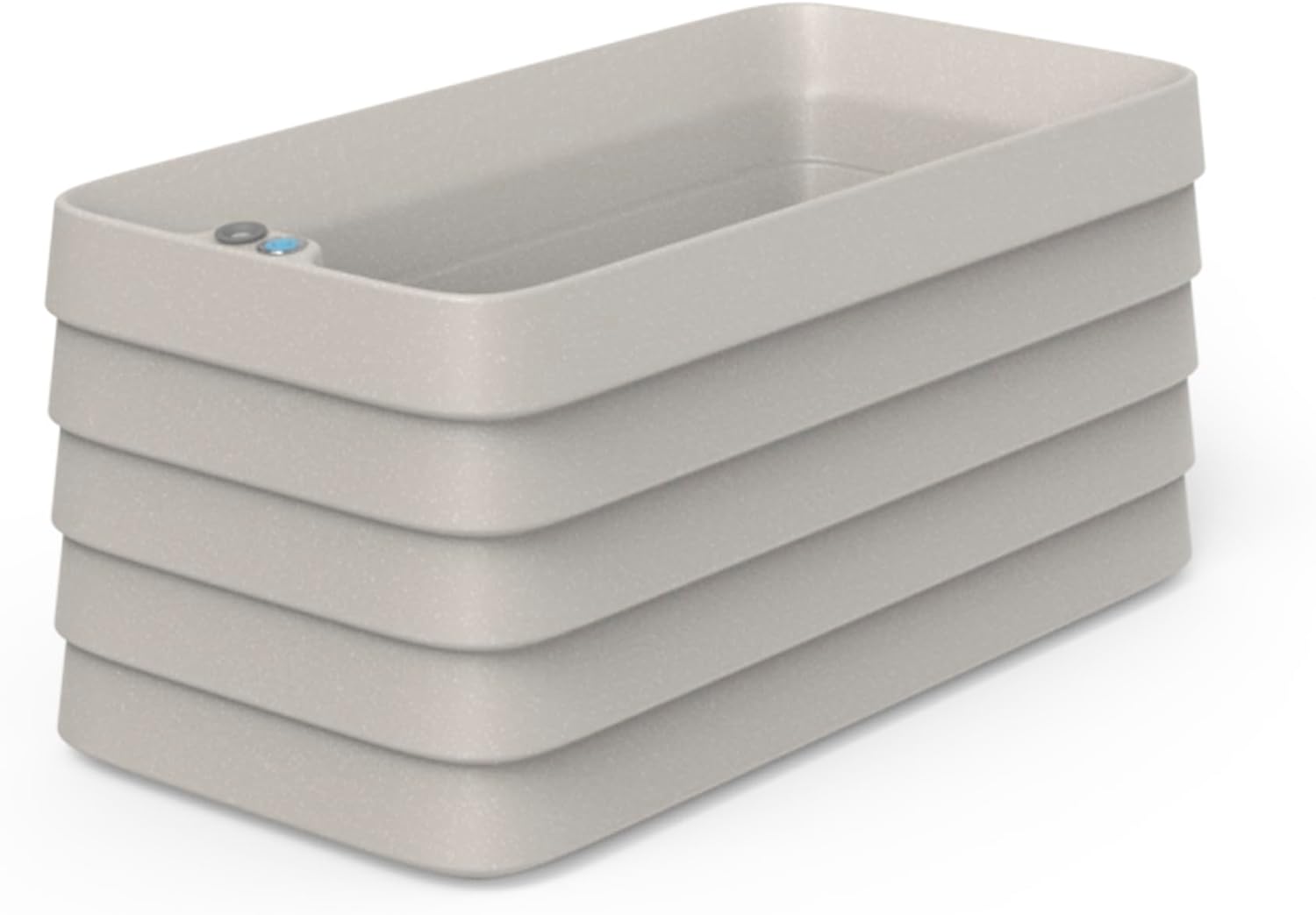 Crescent Garden Slat Medium Rectangular Planter Box for All-Weather - Self-Watering Outdoor Deck