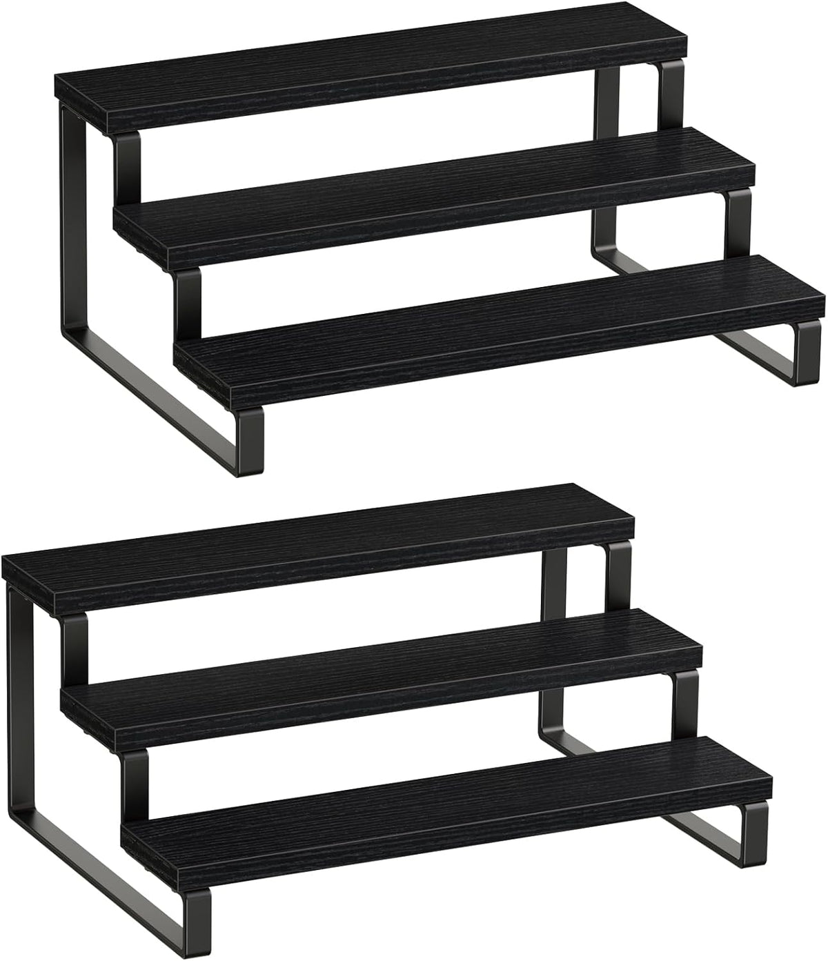Giikin 3 Tier Spice Rack, Set of 2 Wooden Spice Rack for Countertop, Cabinet Organizer Shelf