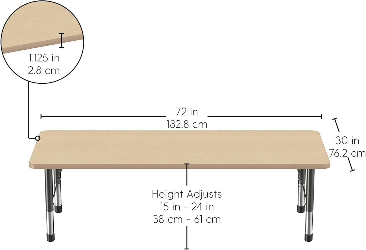 Factory Direct Partners FDP Rectangle Activity School and Classroom Kids Table (30 x 72 inch)