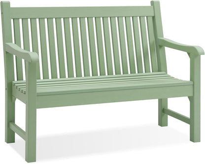 Psilvam Garden Bench, 2-Person Poly Lumber Patio Bench, All-Weather Outdoor Bench That Never Rot