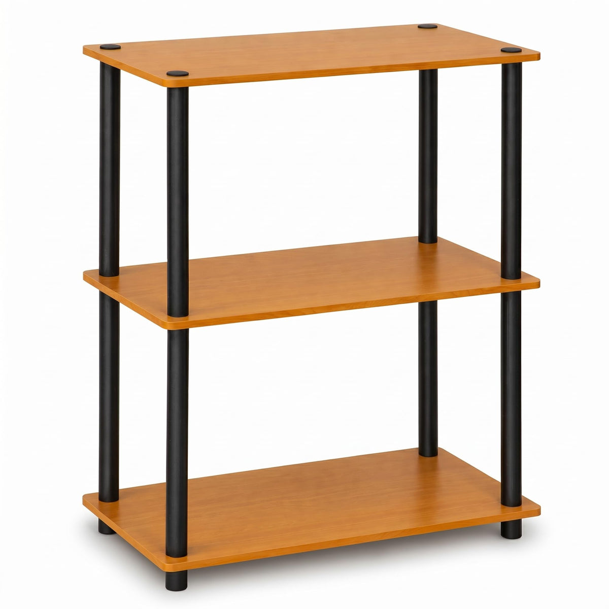 Furinno Turn-N-Tube Storage Shelves, 3-Tier Book Shelf, Corner Shelf, Toolless Open Shelves, for