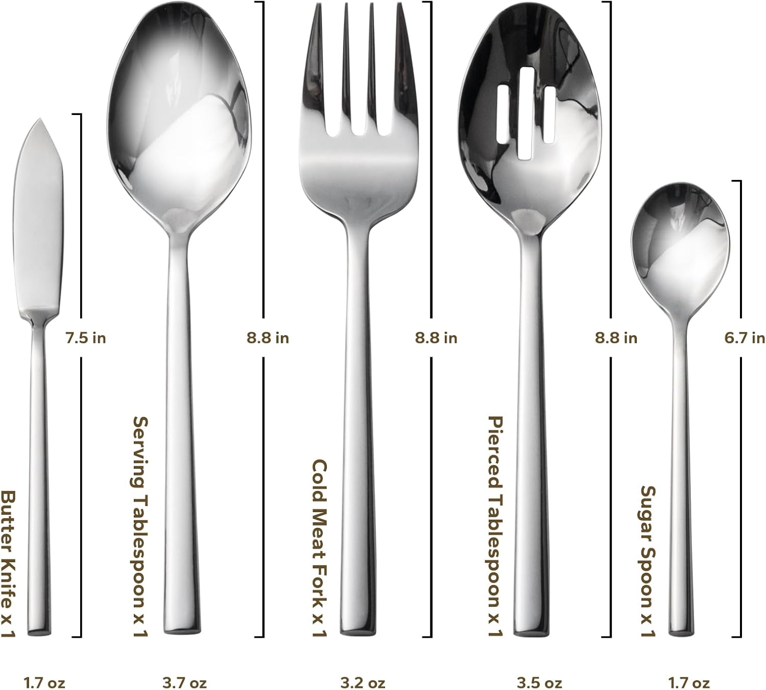 Alata Potter 65-Piece Forged Silverware Set, Service for 12 ??Premium Stainless Steel Flatware Set