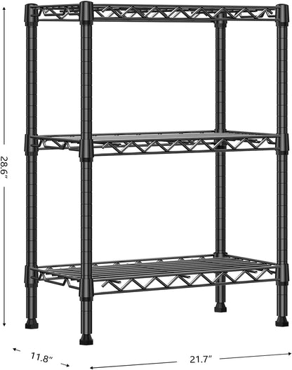 750 lbs 3 Tier Shelf Metal Storage Shelves Wire Rack Closet Organizers with PP Board for Garage