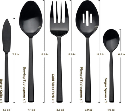 Alata Cube 45-Piece Forged Stainless Steel Flatware Set Cutlery Set with Utensil-Serving Set