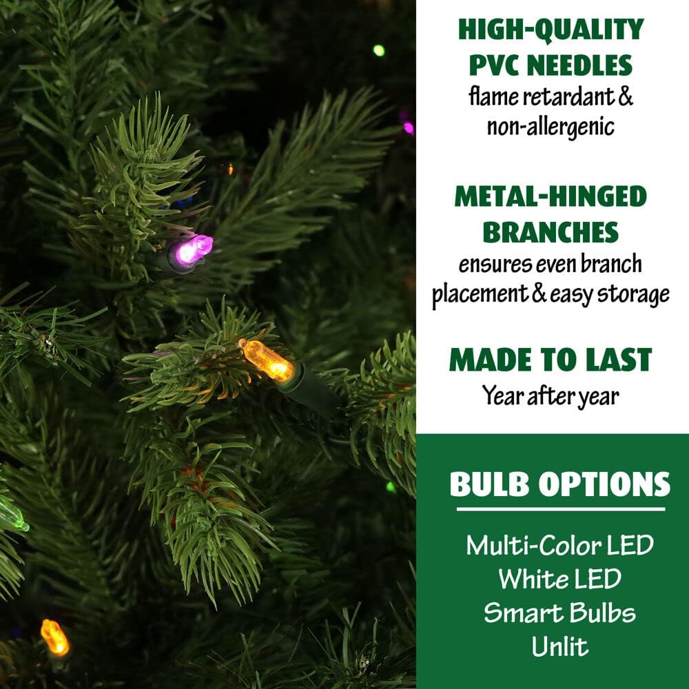 Fraser Hill Farm 6.5-Ft. Foxtail Pine Artificial Christmas Tree with Dual Multicolor & Warm White