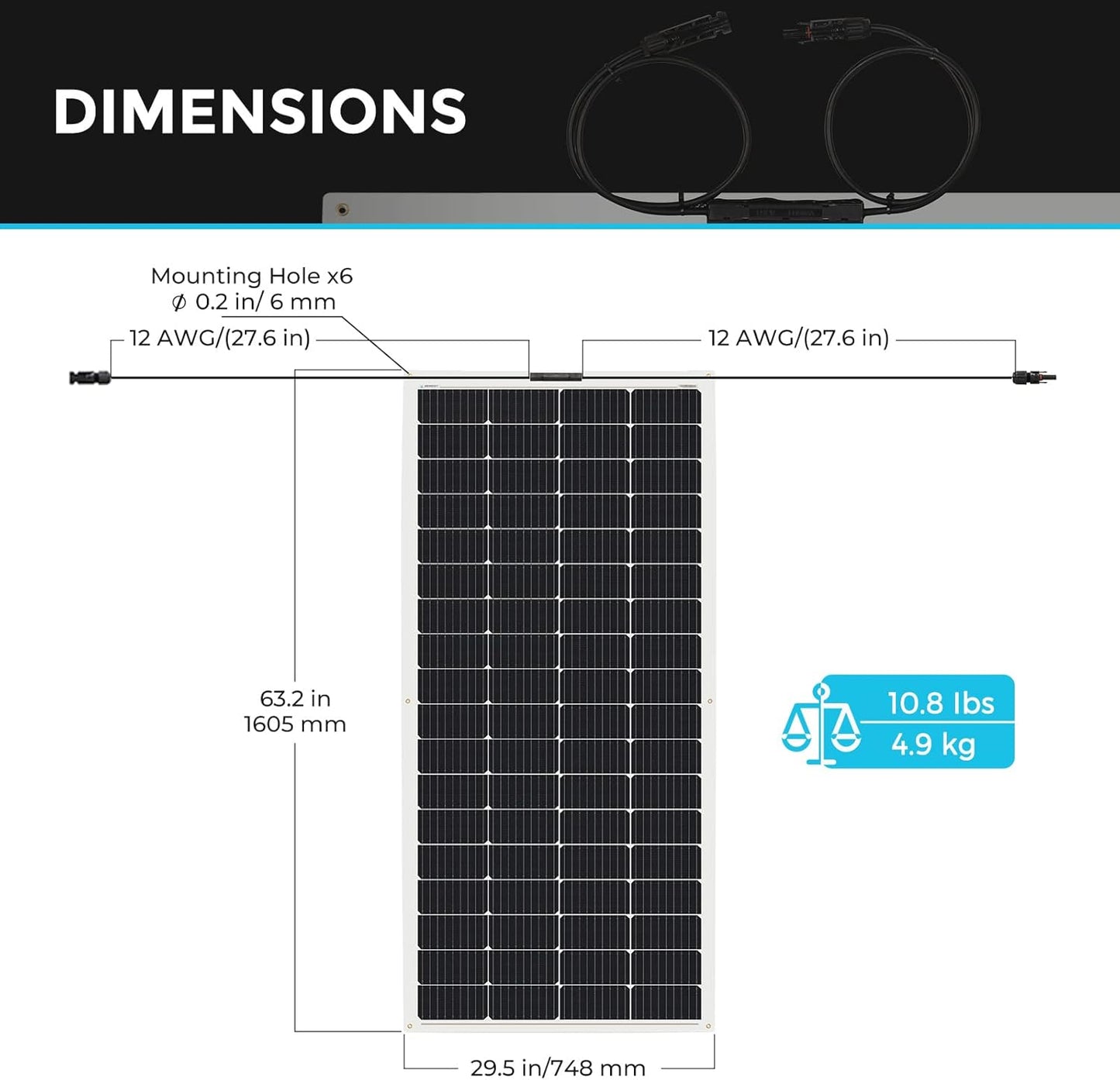 Renogy Solar Panels 200 Watt 12V, Flexible Solar Panel 200W 22% High-Efficiency, 240° Ultra