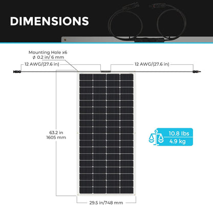 Renogy Solar Panels 200 Watt 12V, Flexible Solar Panel 200W 22% High-Efficiency, 240° Ultra