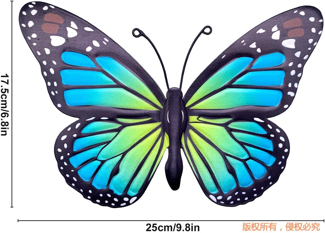 Metal Butterfly Wall Art Outdoor Decor - 4 Pack 9.8in Butterflies Wall Sculpture Hanging Decor for