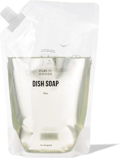 Public Goods Natural Dish Soap | Kitchen Soap | Plant-Based & Vegan Friendly | Clear Dish Detergent