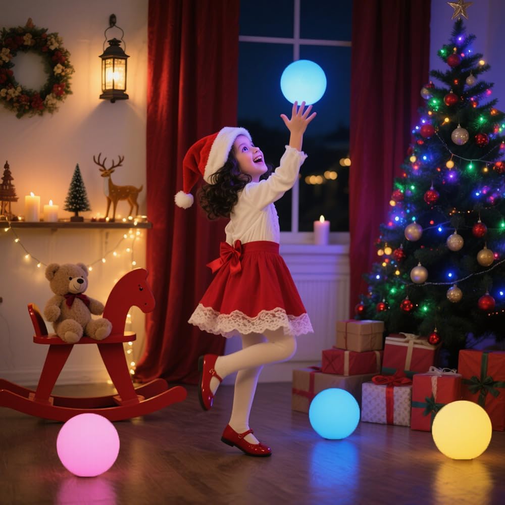 8-in Solar Globe Light Outdoor, Waterproof Solar Ball Light for Outside w/Remote, 16 RGB Color