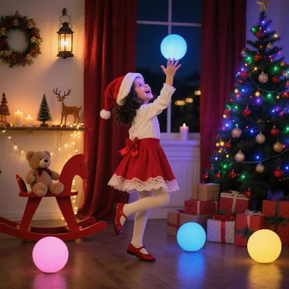 8-in Solar Globe Light Outdoor, Waterproof Solar Ball Light for Outside w/Remote, 16 RGB Color