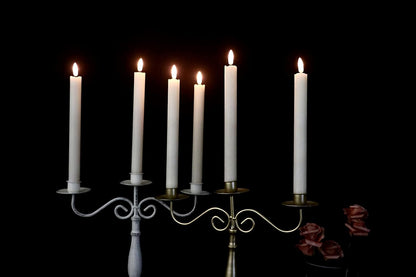 GenSwin Flameless White Taper Candles Flickering with 10-Key Remote, Battery Operated Led Warm 3D