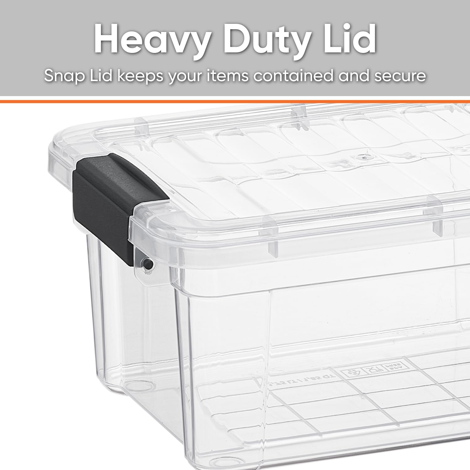 Superio Clear Plastic Storage Bin with Lid, 3.5 Qt, Non-Toxic, BPA Free, Odor Free, Organizer