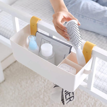 Bedside Hanging Caddy, Plastic Hanging Storage Shelf Holder Organizer for Phone Glasses Bottle