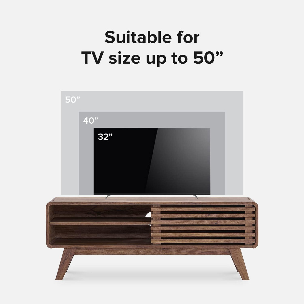 mopio Ensley TV Stand, Mid Century Modern for 55/60/65 inch TV, Farmhouse TV Stand, Entertainment