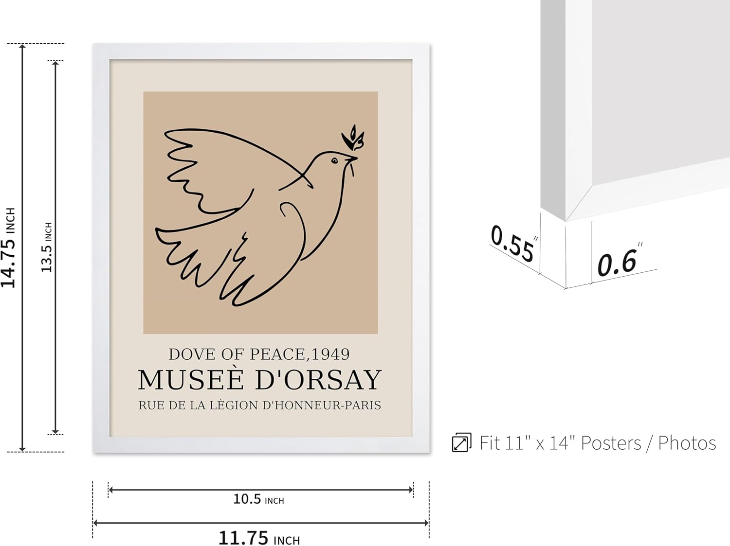 Poster Master Vintage Poster - Retro Minimalist Print - Gift for Artist, Friend - Dove Of Peace