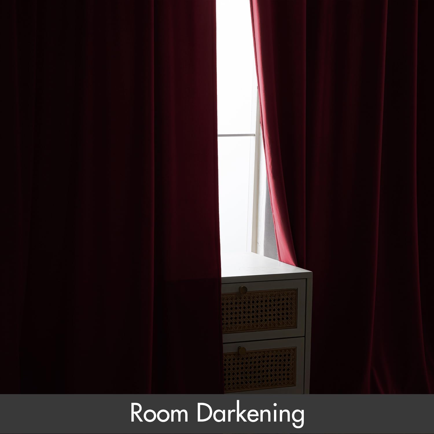 MIULEE Berry Velvet Curtains Thermal Insulated Blackout Curtain Drapes for Bedroom Living Room