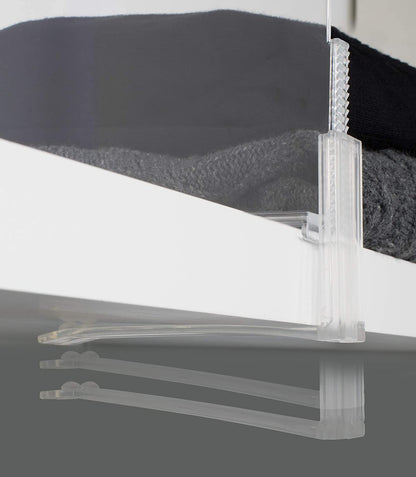 Richards Homewares Acrylic Shelf Dividers - Purse, Sweaters Organizer for Closet - Clear Separators