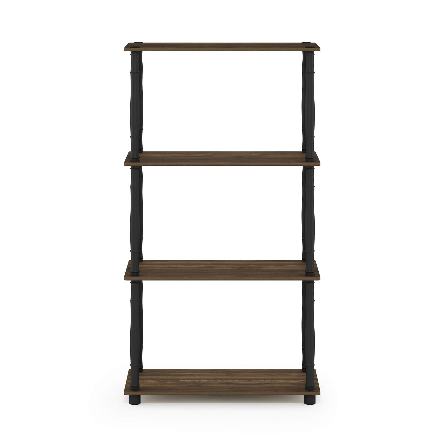 Furinno Turn-N-Tube 4-Tier Multipurpose Shelf Display Rack, Classic Tubes, Columbia Walnut/Black