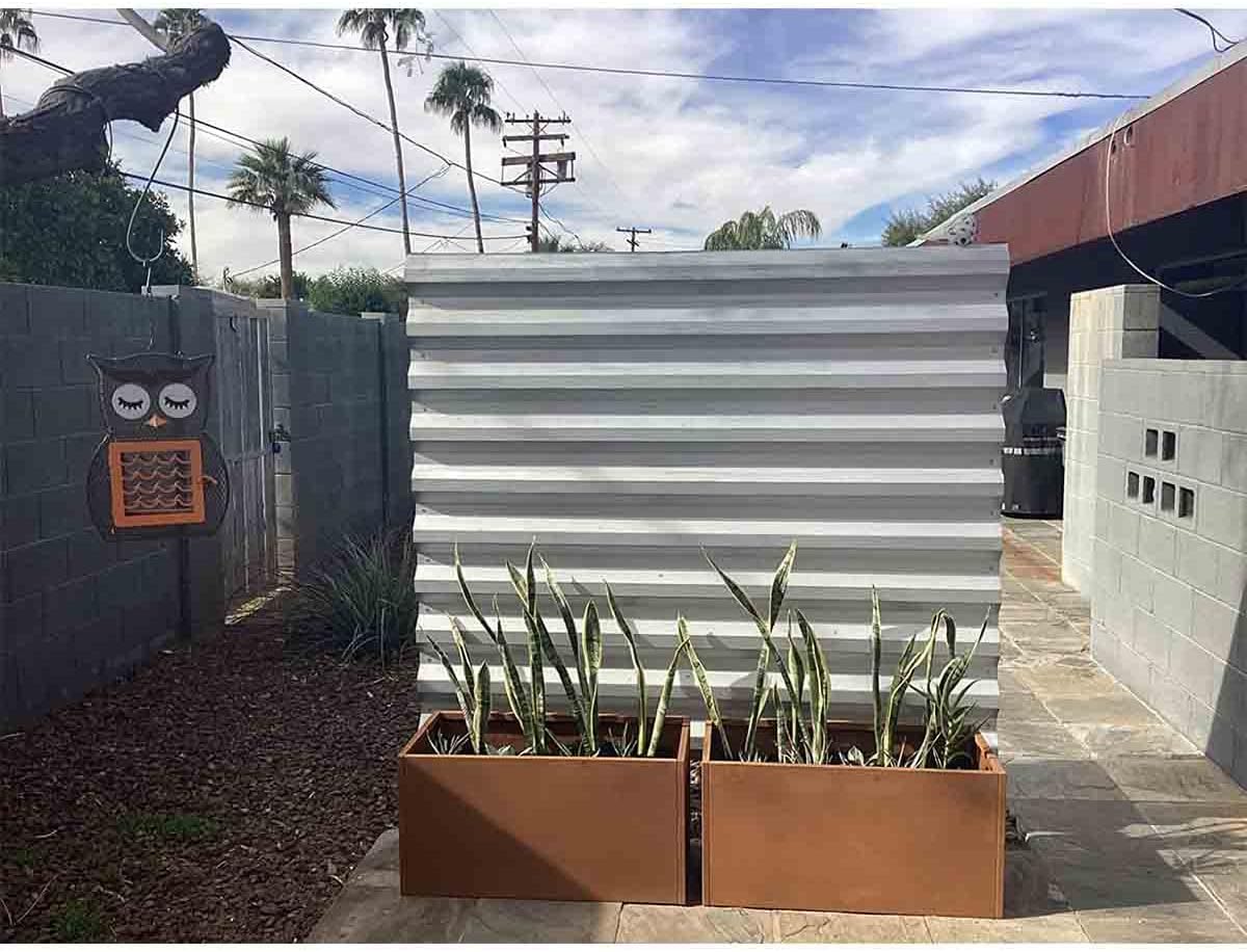 Corten Steel Planter Box Rectangular Planters Large Outdoor Planter Metal Planter Box for Tall