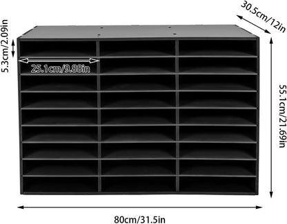 Literature Organizer 27 Slots Compartments Desktop File Sorter Mail Center Paper Storage Cabinet