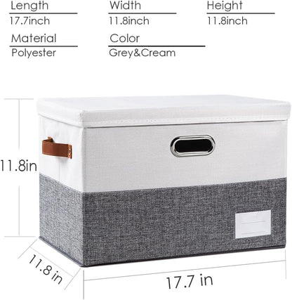 PRANDOM Foldable Storage Bins with Lids [3-Pack] Fabric Collapsible Storage Boxes Baskets Cubes