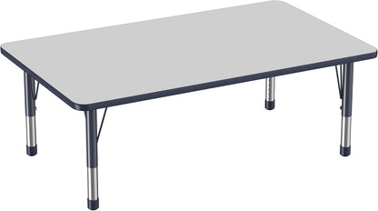 FDP Rectangle Activity School and Classroom Kids Table (36 x 60 inch), Toddler Leg, Adjustable