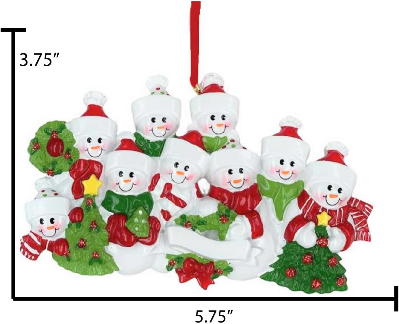 3D Snowman Family of 9 Ornament 2025 Personalized Family Christmas Ornaments 2025 | Snow People