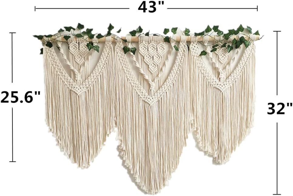 guzhiou large macrame wall hanging - Boho Tapestry Macrame Wall Decor Art- Chic Bohemian Handmade